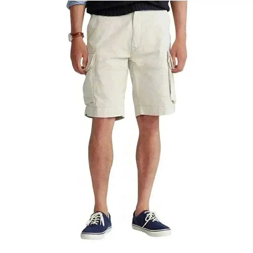 Beverly Hills Polo Club Men's Ivory Cotton Cargo Shorts